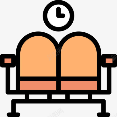 12号候机室12号机场线性颜色图标图标
