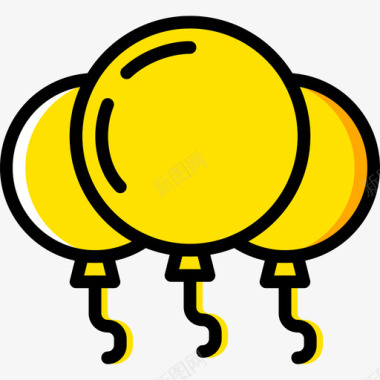 气球派对31黄色图标图标