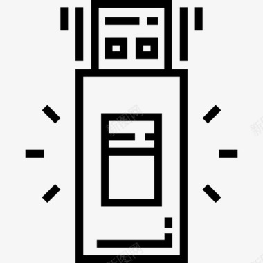 闪存驱动器闪存驱动器办公材料7线性图标图标