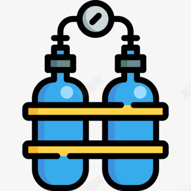 线性插画氧气冒险运动7线性颜色图标图标