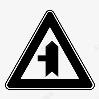支路从左起与一条次要支路的交叉口从左到一条次要支路的交叉口十字路口图标图标