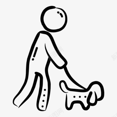 遛狗宠物道路图标图标