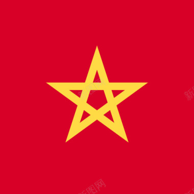 国家摩洛哥方形国家简单旗帜图标图标