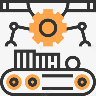 自动化工程输送机工程黄色阴影图标图标