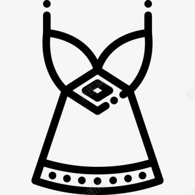连衣裙波西米亚风格直线型图标图标