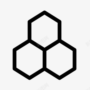 六边形图案蜂巢蜜蜂六边形图标图标