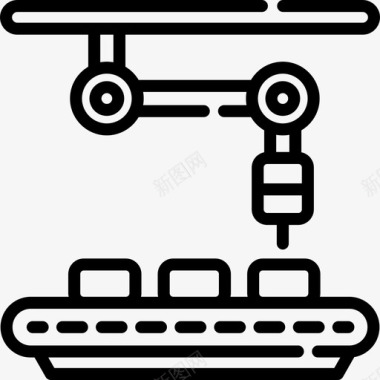 人工工业机器人工业过程3线性图标图标