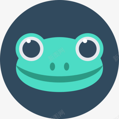 青蛙动物33圆形图标图标