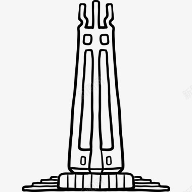 奎松纪念圈世界纪念碑2黑色图标图标