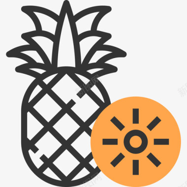 免抠咸蛋黄菠萝夏威夷8黄阴影图标图标