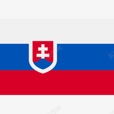 方形图标斯洛伐克长方形国家简单旗图标图标