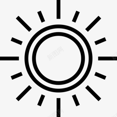 线型太阳71号天气直线型图标图标