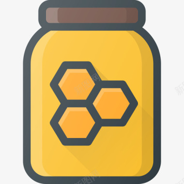 蜂蜜蜂蜜食物42线性颜色图标图标