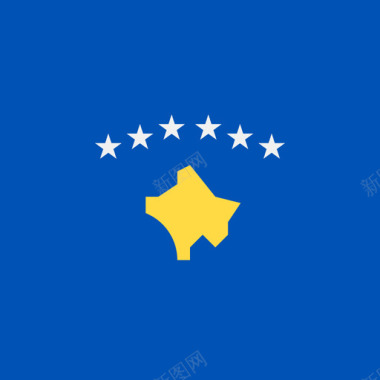 简单科索沃方形的国家简单的旗帜图标图标