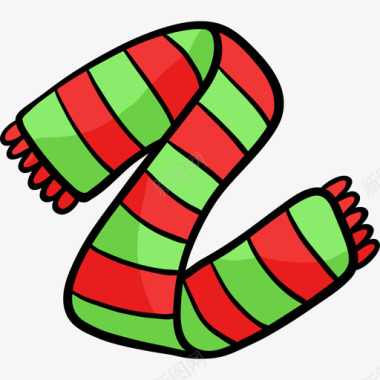 围巾圣诞83彩色图标图标