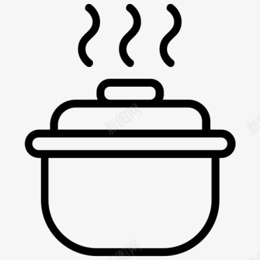 烹饪锅大锅传统烹饪图标图标
