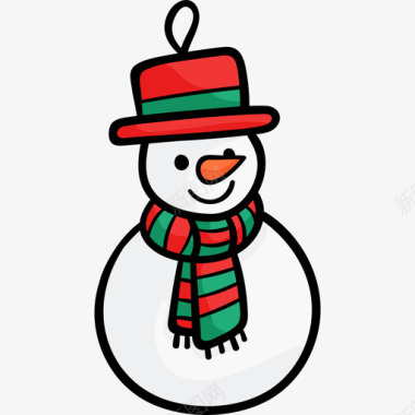 圣诞雪人雪人圣诞83彩色图标图标
