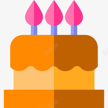 生日生日蛋糕生日蛋糕生日15扁平图标图标