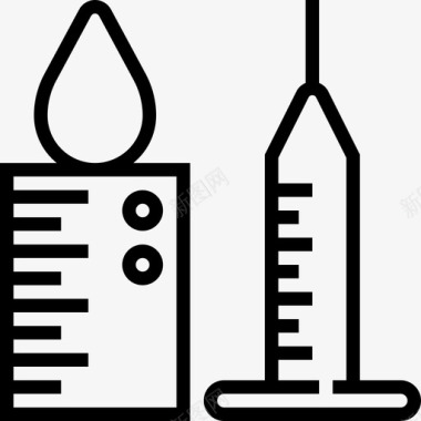 化妆品白色背景注射器化妆品3线性图标图标