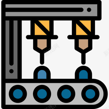 工业客服工业机器人制造6线颜色图标图标