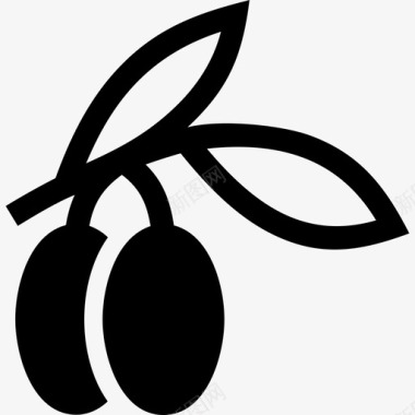 橄榄枝水果叶子图标图标