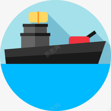 军舰7号扁平图标图标