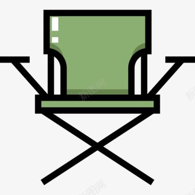 对椅露营椅safari4线性颜色图标图标