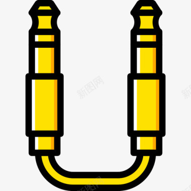 水晶头插孔插孔连接器连接器电缆4黄色图标图标