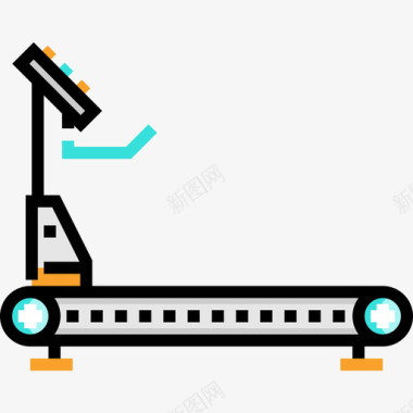 人物跑步跑步机健康生活8线性颜色图标图标