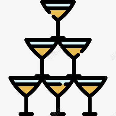 饮料婚礼16线性颜色图标图标