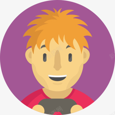 游戏玩家职业化身扁平图标图标