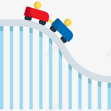 矢量平面图过山车旅行地点图释2平面图图标图标