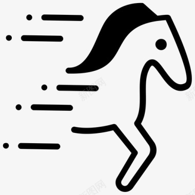 马的速度赛马跑马图标图标