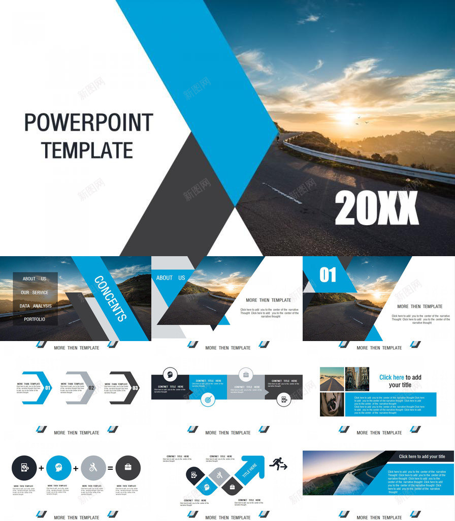 蓝色大气阳光商务PPT模板_88icon https://88icon.com 商务 大气 蓝色 阳光