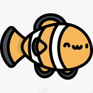 小丑鱼小丑鱼川维动物3线性颜色图标图标