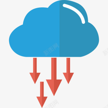 云储存扁平云网络和通信扁平图标图标