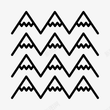 圣诞节雪山高山阿尔卑斯山图标图标