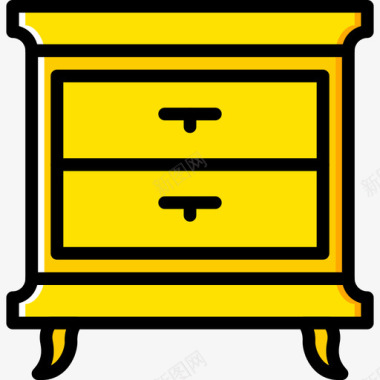五斗橱家庭5黄色图标图标