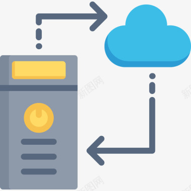 托管服务器机架服务器网络托管6扁平图标图标