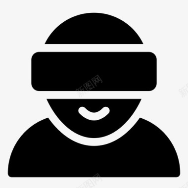 2018年虚拟现实人脸眼镜图标图标