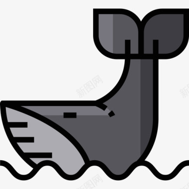 鲸鱼航海水手3线性颜色图标图标