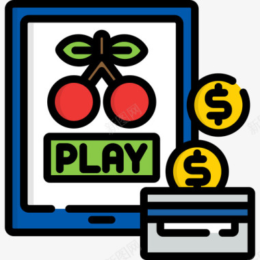 线性网上赌博赌博和投注服务3线性颜色图标图标