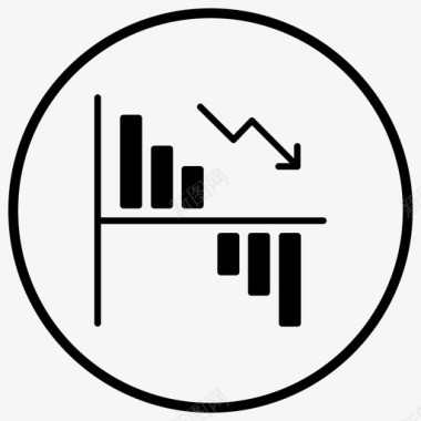 黑色墨迹圆圈分析图表损失图标图标