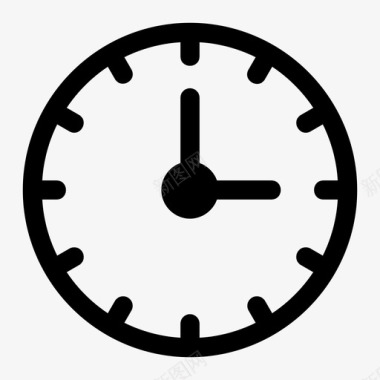 杠铃手表钟三点时间图标图标