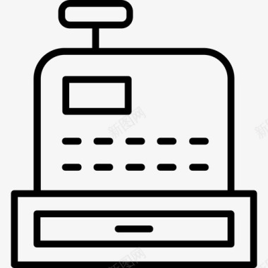 矢量的收银机收银机16号超市直线型图标图标