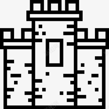 英文标识城堡英文符号直线图标图标