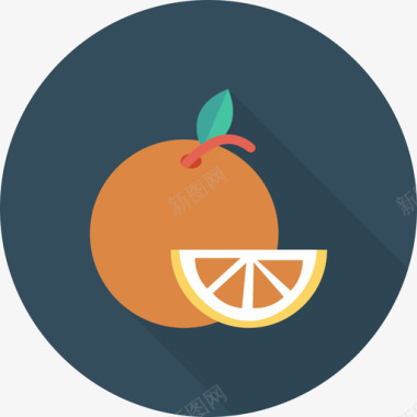 橙色食品和饮料22圆形图标图标