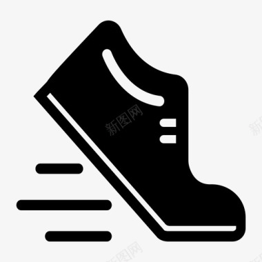 跑步运动人物跑鞋跑步运动图标图标