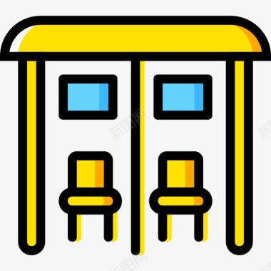 公交车站城市景观4黄色图标图标