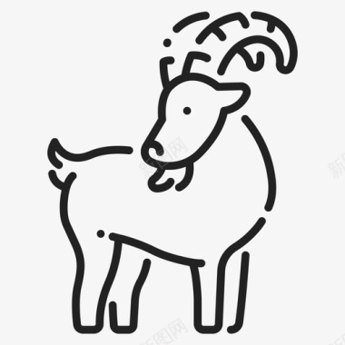 山羊可爱哺乳动物图标图标